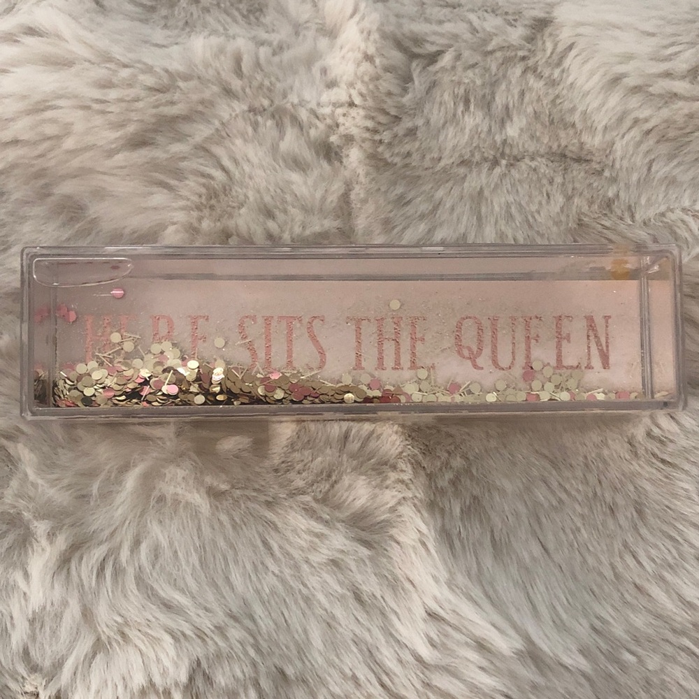 Pink Sky Shake Me Floating Glitter Paperweight Here Sits The Queen Desk Home Dev